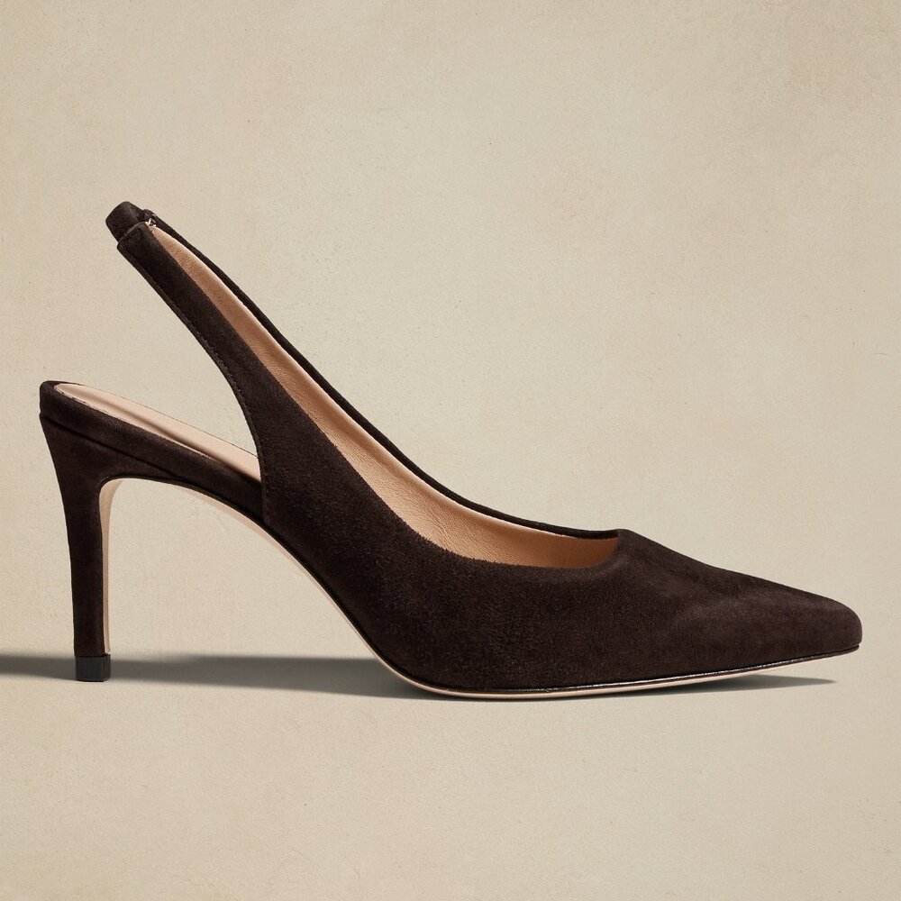 Banana Republic Henna brown suede slingbacks sz 7M